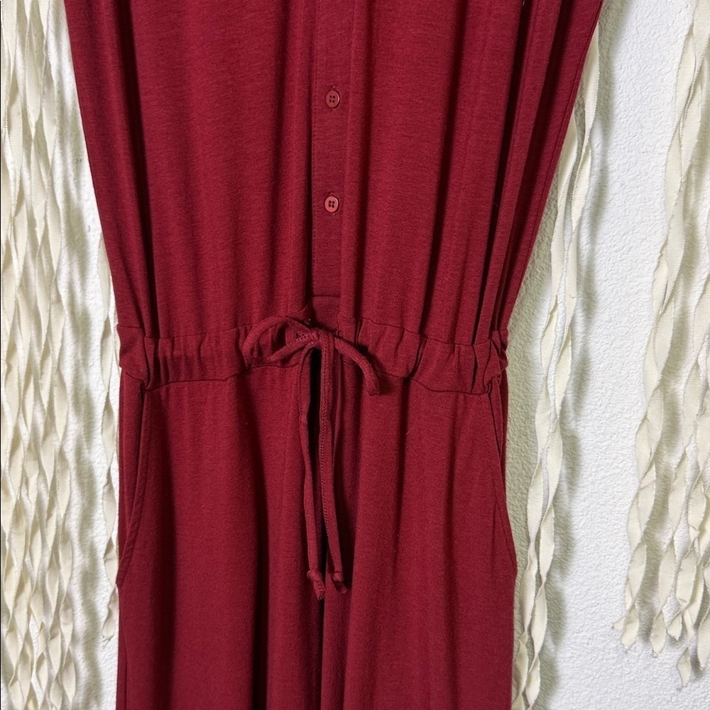 WooolOvers Button Through Jumpsuit in Carmine Red Size Small - Picture 4 of 15